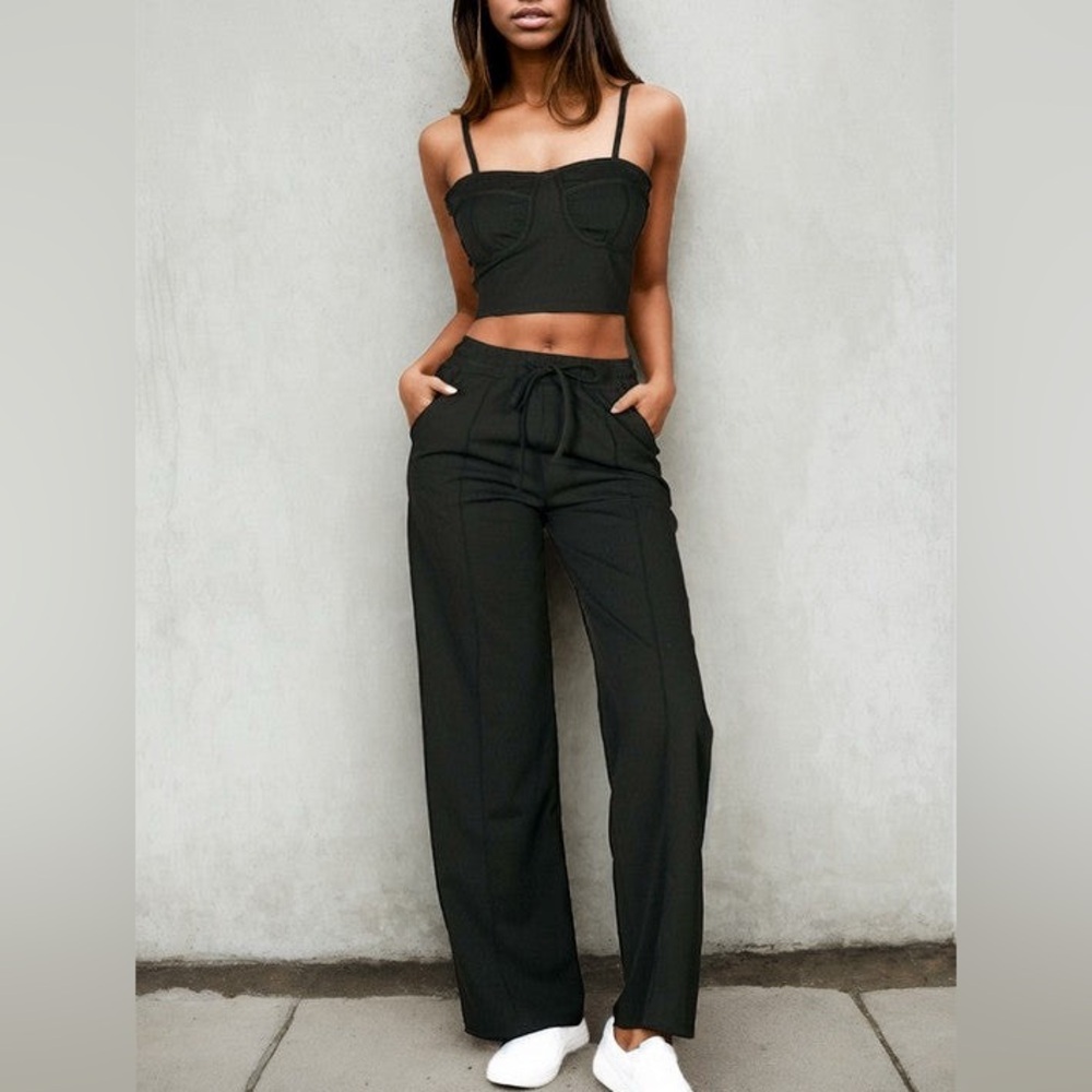 Black Women's Pants Set